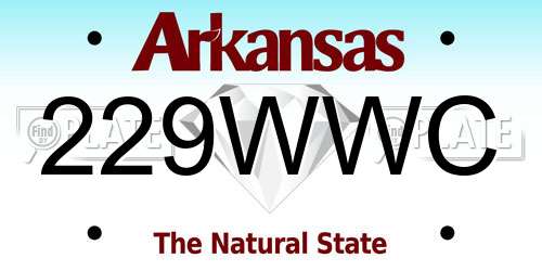 229WWC Arkansas License Plate