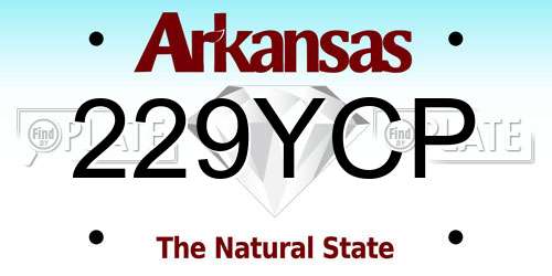 229YCP Arkansas License Plate