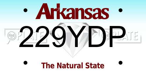229YDP Arkansas License Plate