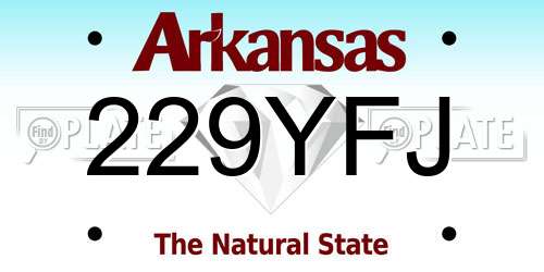 229YFJ Arkansas License Plate