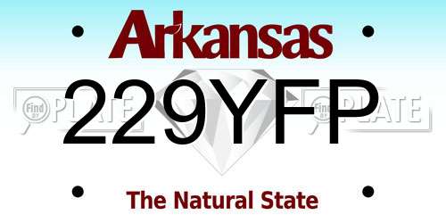 229YFP Arkansas License Plate
