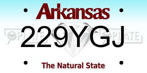 229YGJ Arkansas License Plate