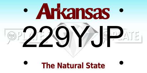 229YJP Arkansas License Plate