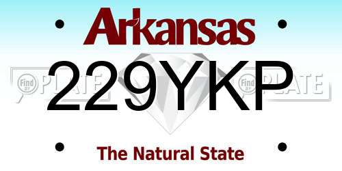 229YKP Arkansas License Plate