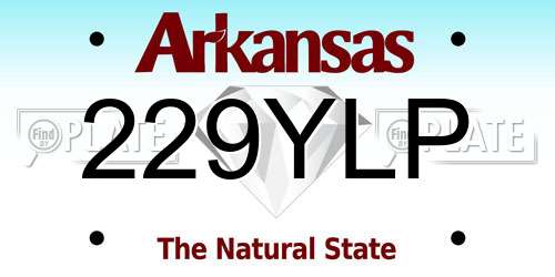 229YLP Arkansas License Plate