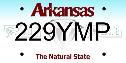 229YMP Arkansas License Plate