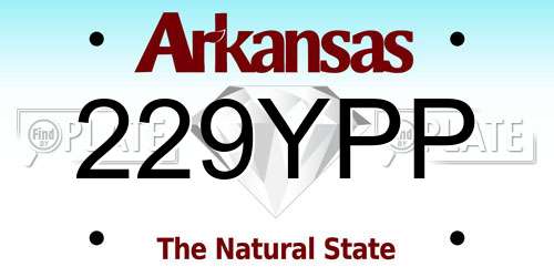 229YPP Arkansas License Plate