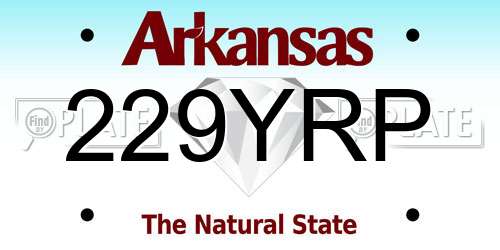 229YRP Arkansas License Plate