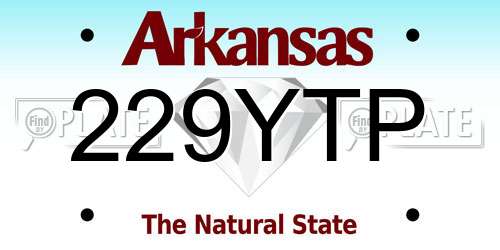 229YTP Arkansas License Plate