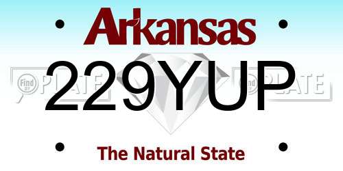 229YUP Arkansas License Plate