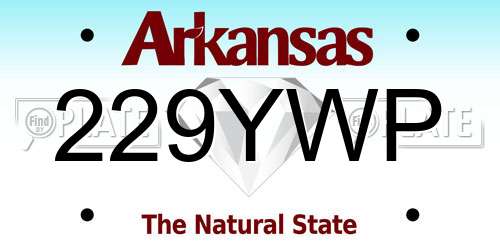 229YWP Arkansas License Plate
