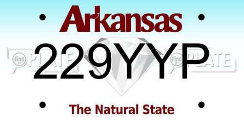 229YYP Arkansas License Plate