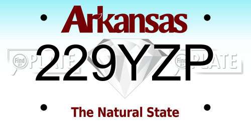 229YZP Arkansas License Plate