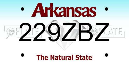 229ZBZ Arkansas License Plate