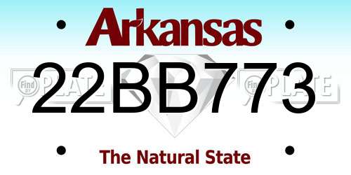 22BB773 Arkansas License Plate