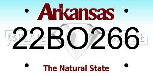 22BO266 Arkansas License Plate