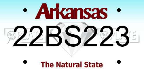 22BS223 Arkansas License Plate