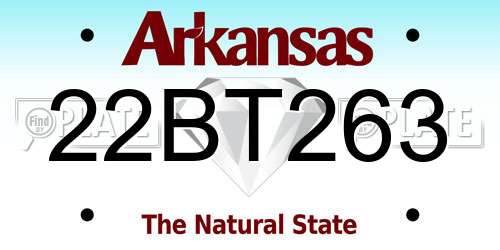 22BT263 Arkansas License Plate