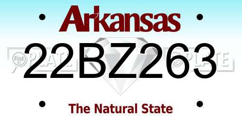 22BZ263 Arkansas License Plate