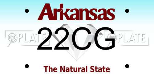 22CG Arkansas License Plate