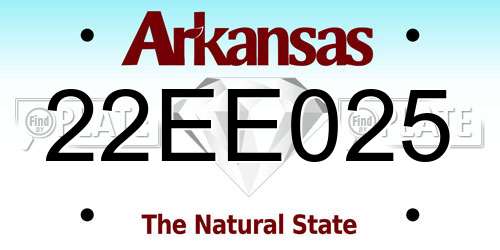 22EE025 Arkansas License Plate
