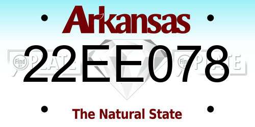 22EE078 Arkansas License Plate