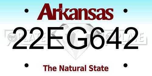 22EG642 Arkansas License Plate