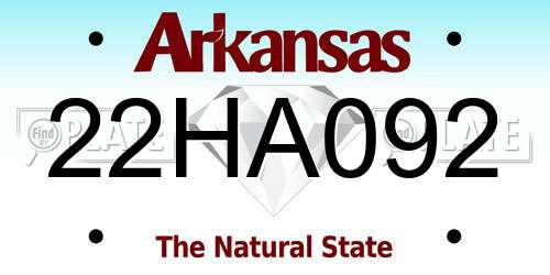 22HA092 Arkansas License Plate