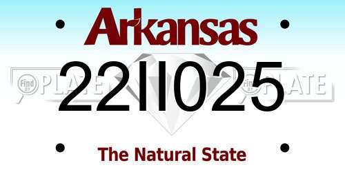22II025 Arkansas License Plate