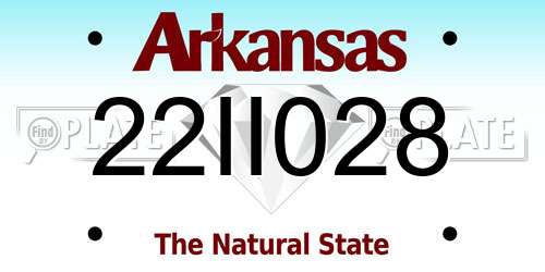 22II028 Arkansas License Plate