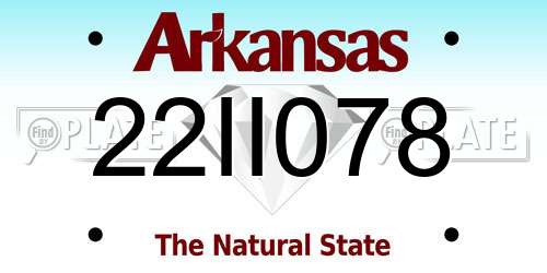 22II078 Arkansas License Plate