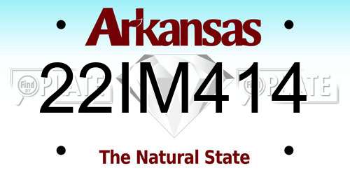 22IM414 Arkansas License Plate