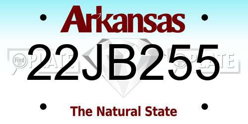 22JB255 Arkansas License Plate