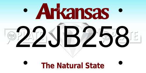 22JB258 Arkansas License Plate