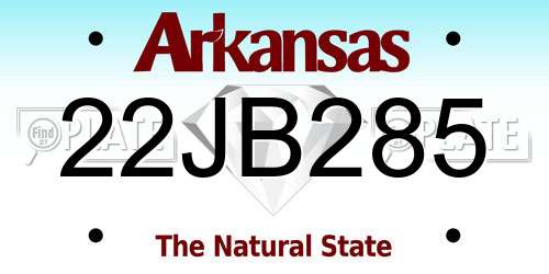 22JB285 Arkansas License Plate