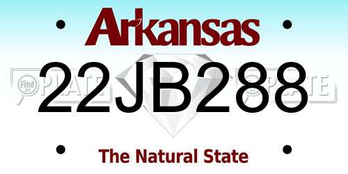 22JB288 Arkansas License Plate