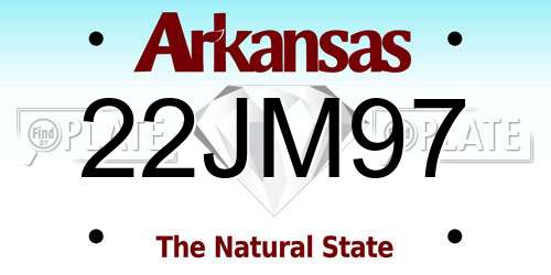 22JM97 Arkansas License Plate