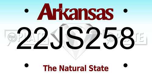 22JS258 Arkansas License Plate