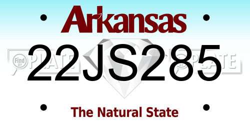 22JS285 Arkansas License Plate