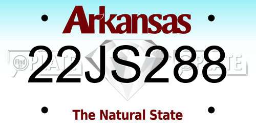 22JS288 Arkansas License Plate