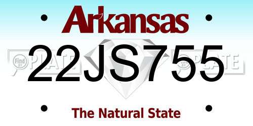 22JS755 Arkansas License Plate