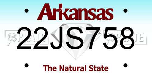 22JS758 Arkansas License Plate