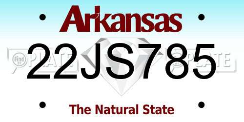 22JS785 Arkansas License Plate