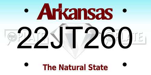 22JT260 Arkansas License Plate