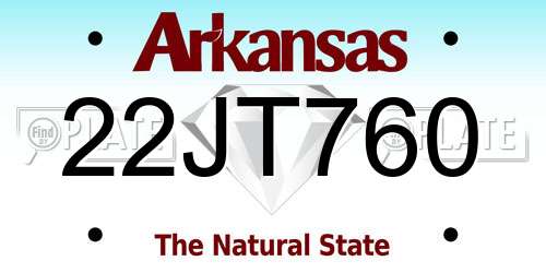 22JT760 Arkansas License Plate