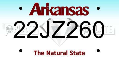 22JZ260 Arkansas License Plate