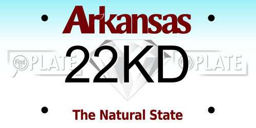 22KD Arkansas License Plate