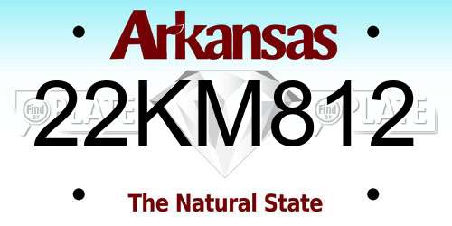 22KM812 Arkansas License Plate