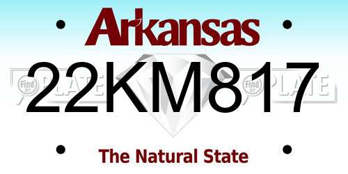 22KM817 Arkansas License Plate