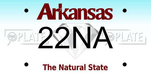 22NA Arkansas License Plate